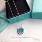 AAA Replica Tiffany T Two Diamond And Turquoise Circle Pendant In White Gold 